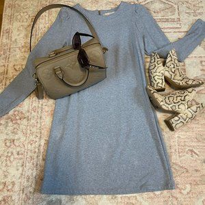 Cozy Fall Pale Blue Sweatshirt Dress by LOFT